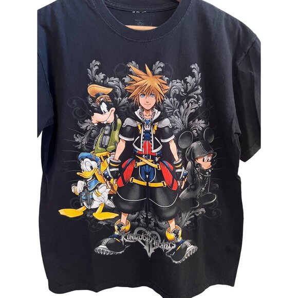 Disney Kingdom Hearts Graphic Tshirt Men's Size M Black Short Sleeve Gamer Tee - Picture 2 of 4